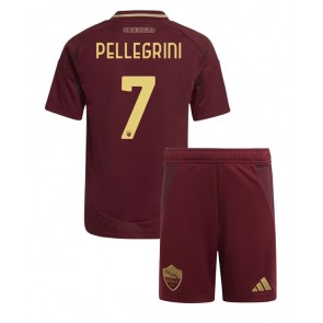 AS Roma Lorenzo Pellegrini #7 Dětské Domácí dres komplet 2024-25 Krátký Rukáv (+ trenýrky)